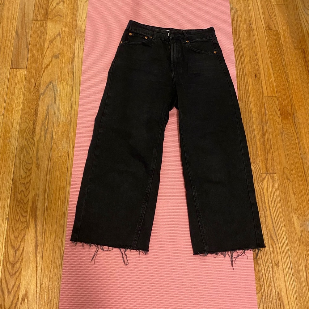 Topshop high rise, wide leg jeans